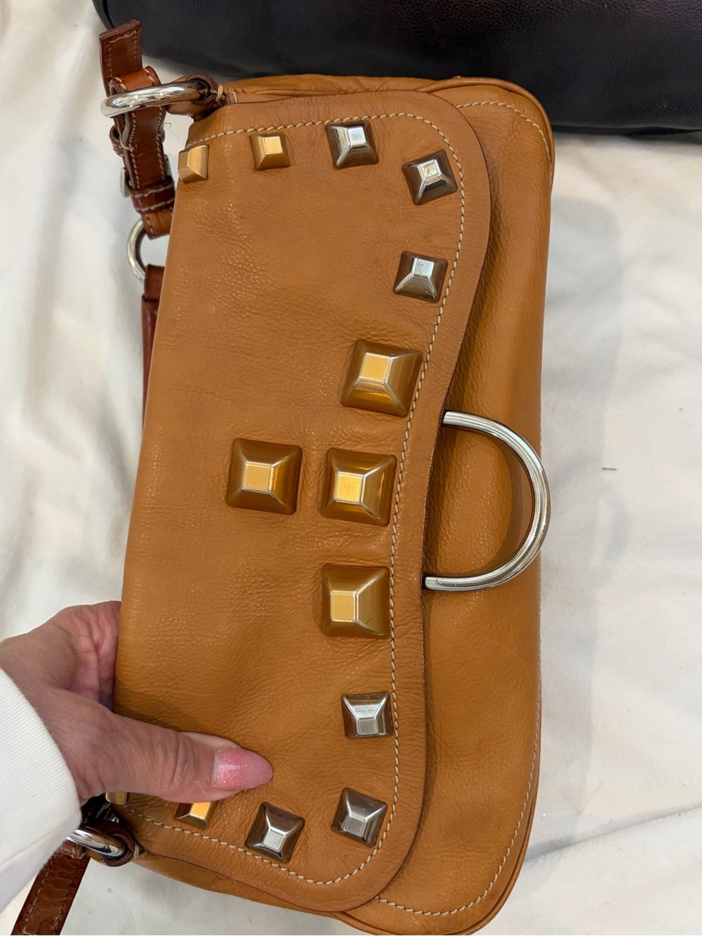 PRADA VITELLO DAINO LEATHER BAG - Picture 2 of 8